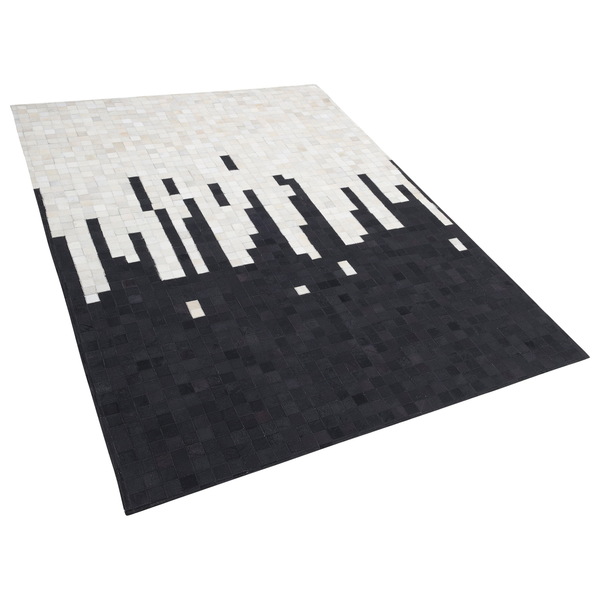 Teppich BOLU Schwarz 160 x 230 cm Echtleder