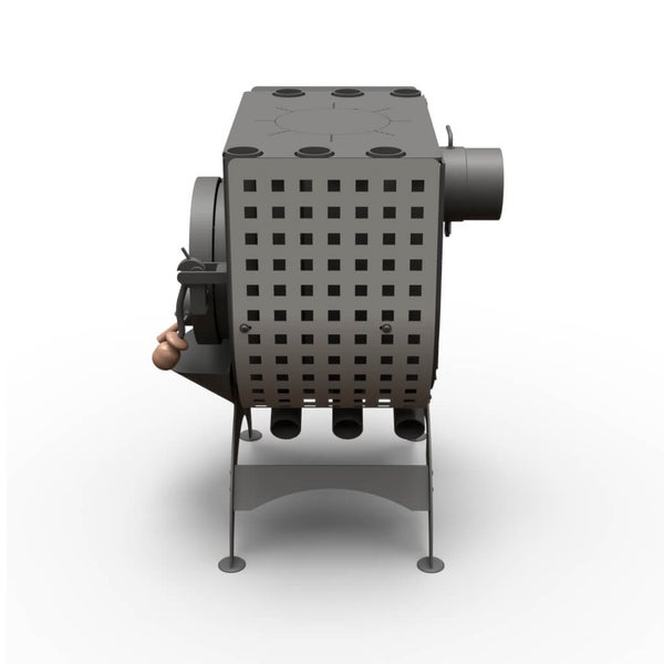 Holzofen mit Kochfeld aus Metall