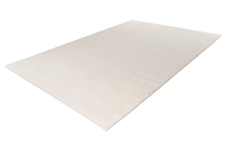 Rechteckiger Teppich mit kurzem Flor in Beige für Wohnräume.