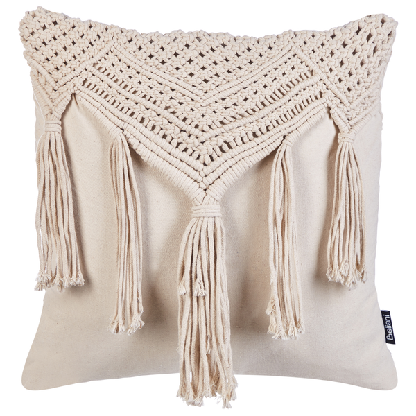 Dekokissen 2er Set BEDADI Baumwolle 45 x 45 cm Hellbeige Geometrisches Muster