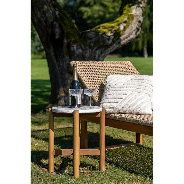 Terracina Beistelltisch Ø37cm Natur, weiß. 37 X 37 X 46 cm