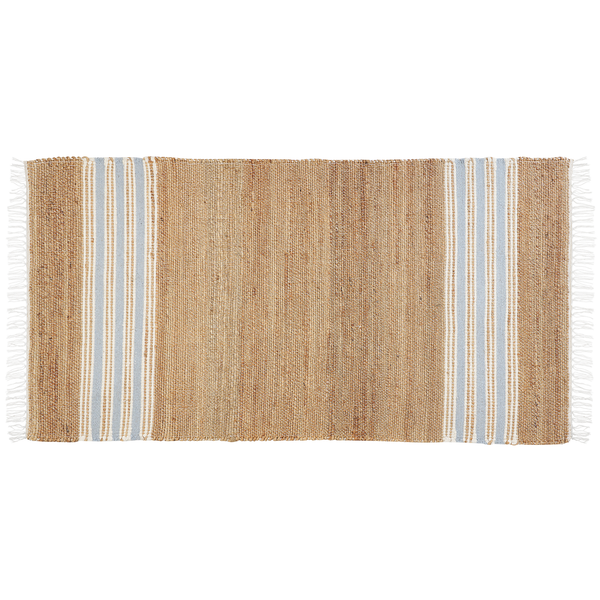 Teppich MIRZA Hellblau 80 x 150 cm Jute