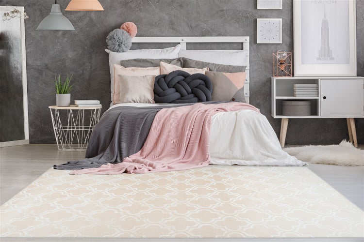 Kurzflor Teppich Blissique Creme Modern, Klassisch 120 x 170 cm