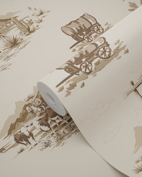 ESTAhome Tapete Cowboys Beigebraun - 50 x 900 cm - 131410