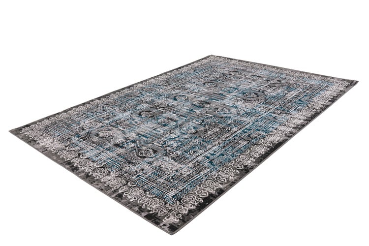 Kurzflor Teppich Isabeau Blau Vintage 160 x 230 cm
