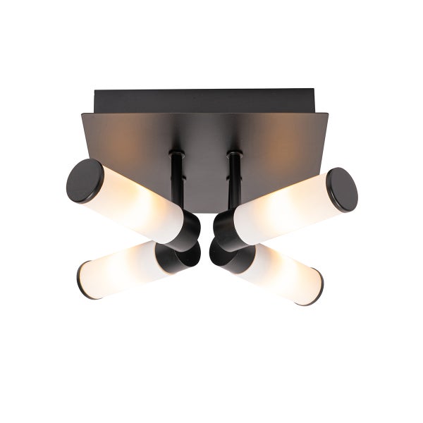 Moderne Badezimmer-Deckenleuchte schwarz 4-flammig IP44 - Bath