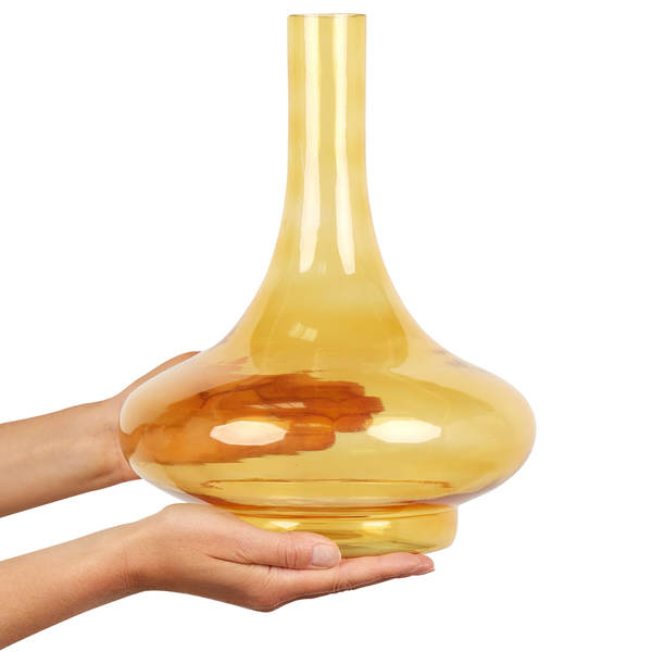 Dekovase PANEER Glas 30 cm Gelb