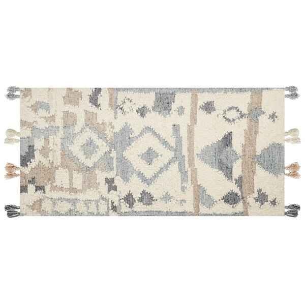Teppich MRGAVET Beige 80 x 150 cm Wolle Kelim