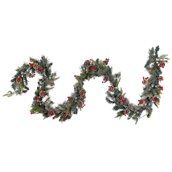 Weihnachtsgirlande mit Tannenzapfen und Beeren