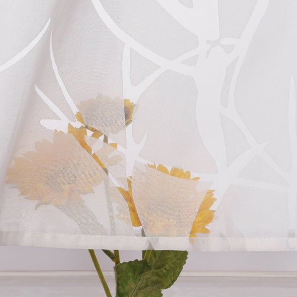 Gardine mit abstraktem Muster und Blumenmotiv