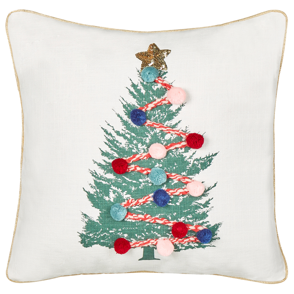 Dekokissen 2er Set EPISCIA Baumwolle 45 x 45 cm Weiß Weihnachtsmotiv