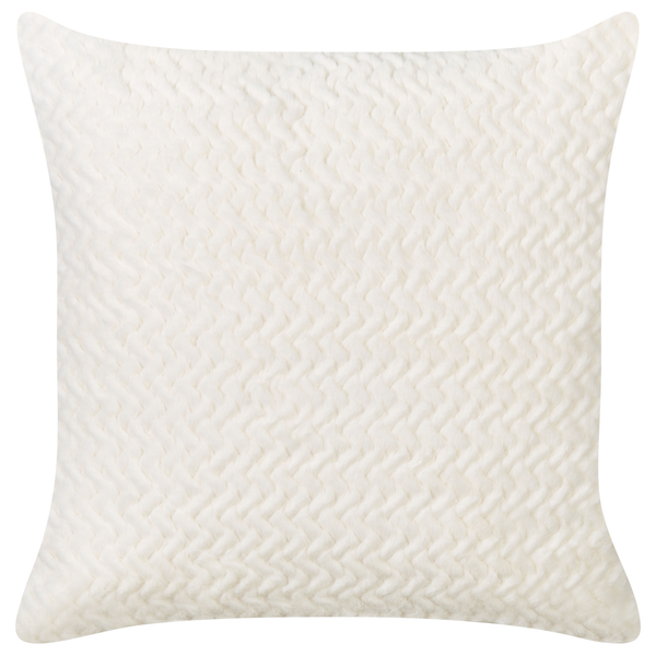 Dekokissen 2er Set SURMI Webpelz 45 x 45 cm Cremeweiß Ohne Muster