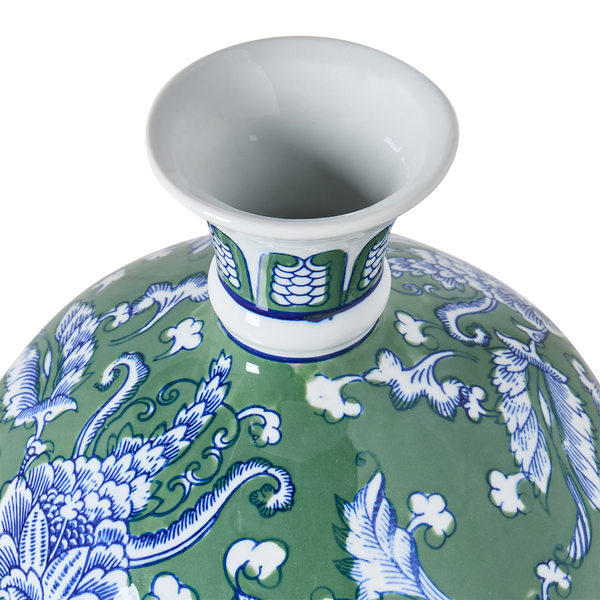 Dekorative Keramikvase mit floralem Muster