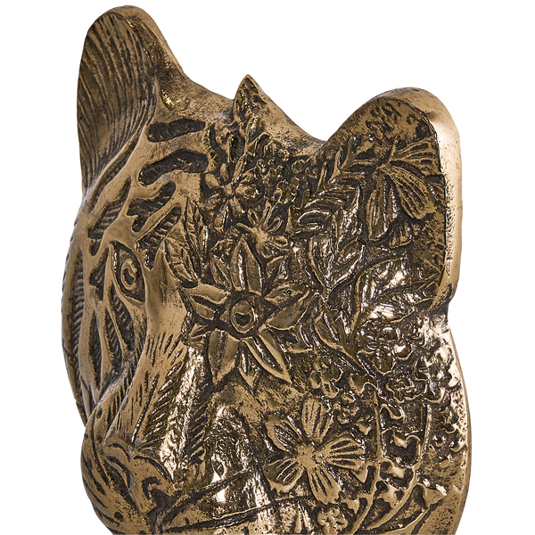 Dekorative Katzenbüste mit Blumenmuster als Gartendekoration