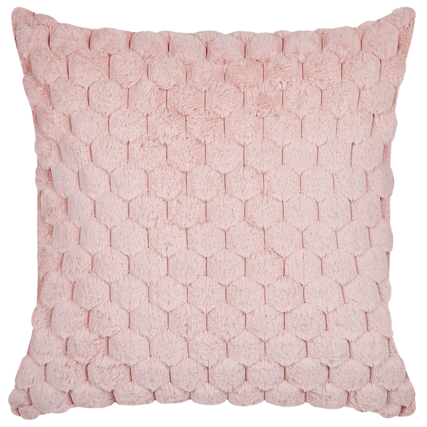 Dekokissen 2er Set PURSLANE Webpelz 43 x 43 cm Pastellrosa Geometrisches Muster