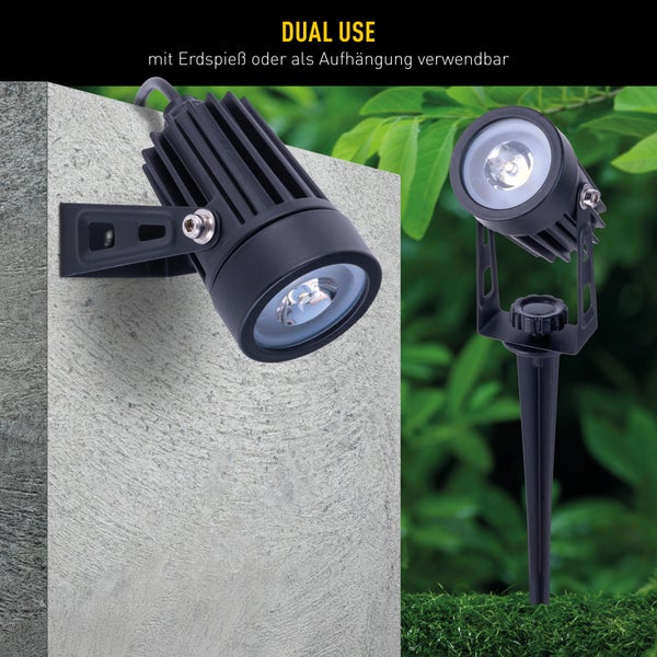 LED-Gartenstrahler mit Erdspieß