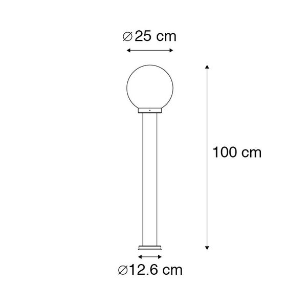 Moderne Außenleuchte Pfahl Edelstahl 100 cm - Sfera