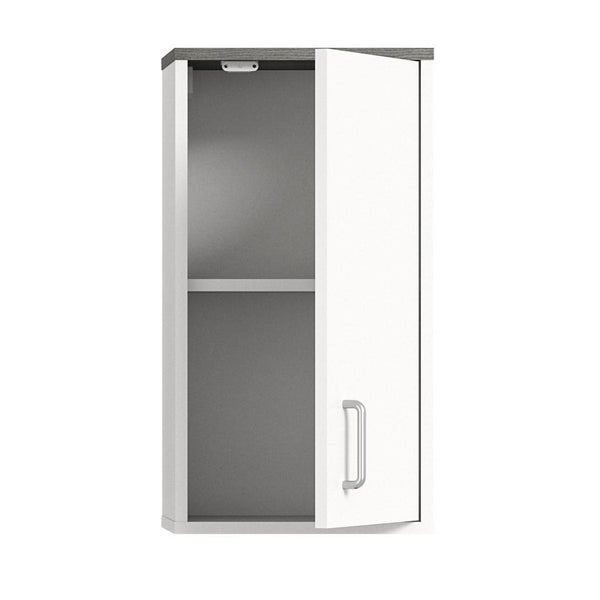 Los Angeles Badschrank wandhängend 1 Tür weiß,rauchfarbenen. 32 X 21 X 60 cm