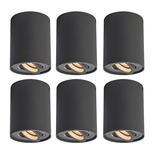 Set mit 6 Spots Smart Dunkelgrau inkl. WLAN GU10 - Rondoo up