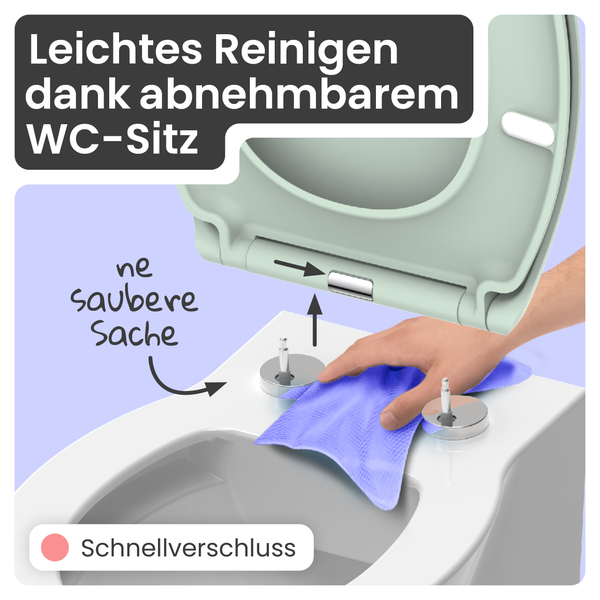 Abnehmbarer WC Sitz für einfache Reinigung