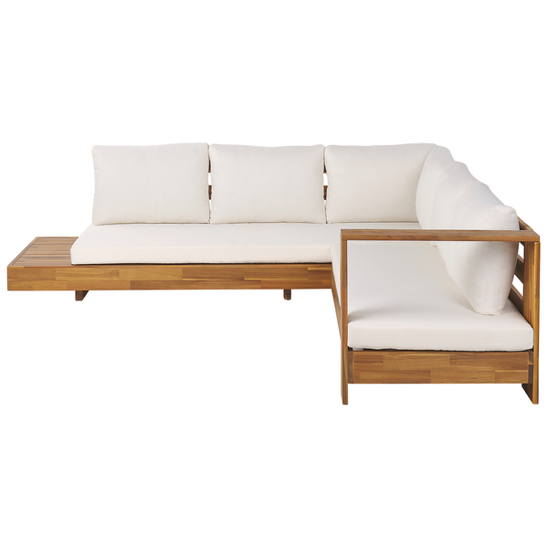 Gartenlounge aus Holz mit Polster