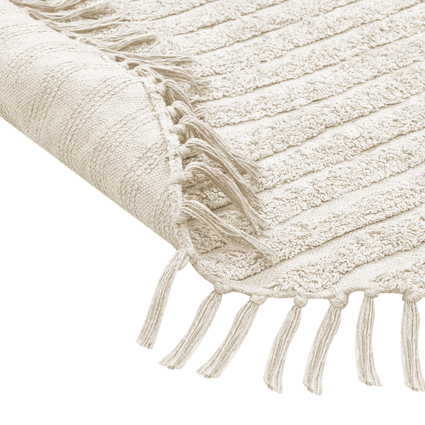 Teppich HALFETI Hellbeige ø 140 cm Baumwolle