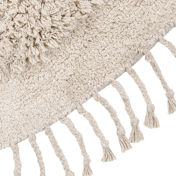 Teppich BITLIS Hellbeige ø 140 cm Baumwolle