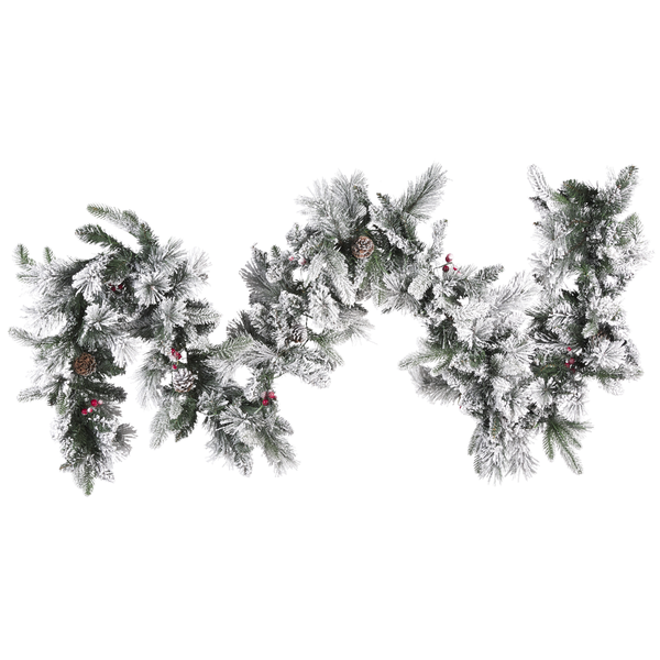 Weihnachtsgirlande Schnee bedeckt LED WHITEHORN 270 cm Weiß