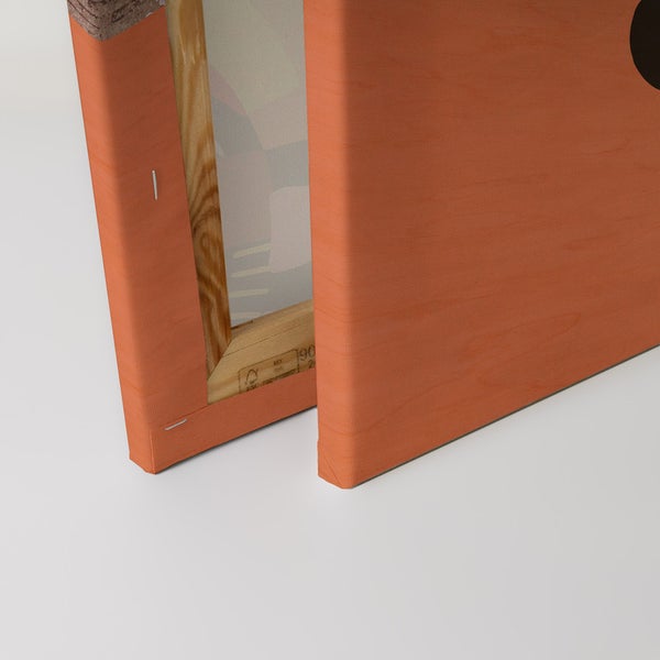 Detailansicht einer Leinwand mit Holzrahmen