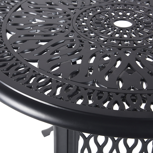 Outdoor Bistrotisch ANCONA 90 cm 90 cm Metall Schwarz