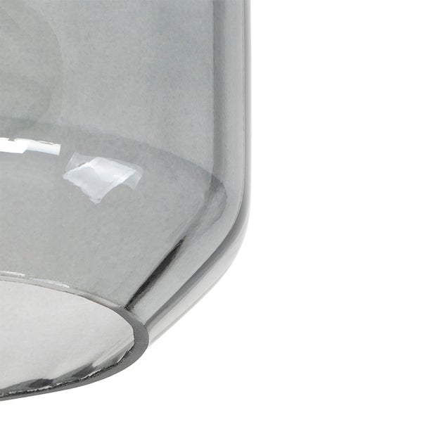Moderne Deckenleuchte schwarz mit Rauchglas - Stiklo