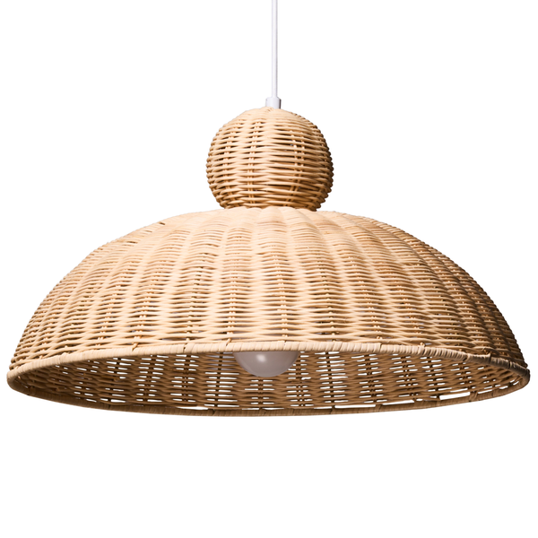 Hängelampe mit Rattan-Schirm