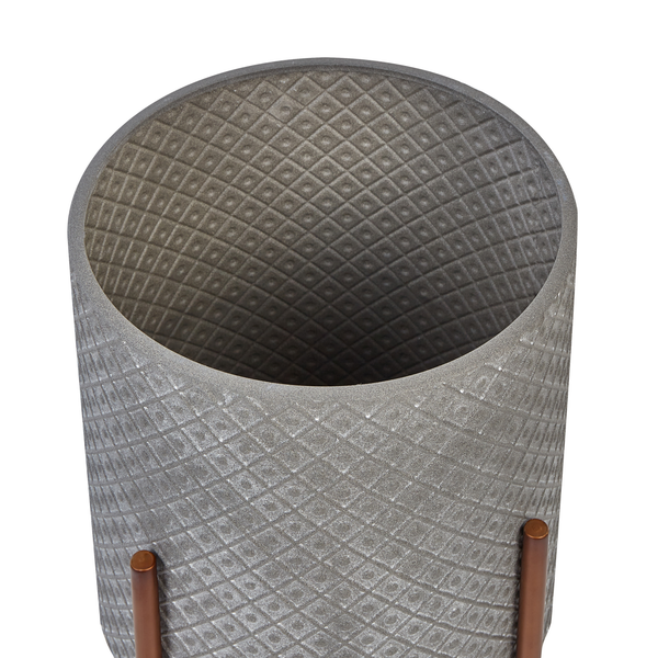 Blumentopf mit Beinen ALATUM Metall 31 cm Grau