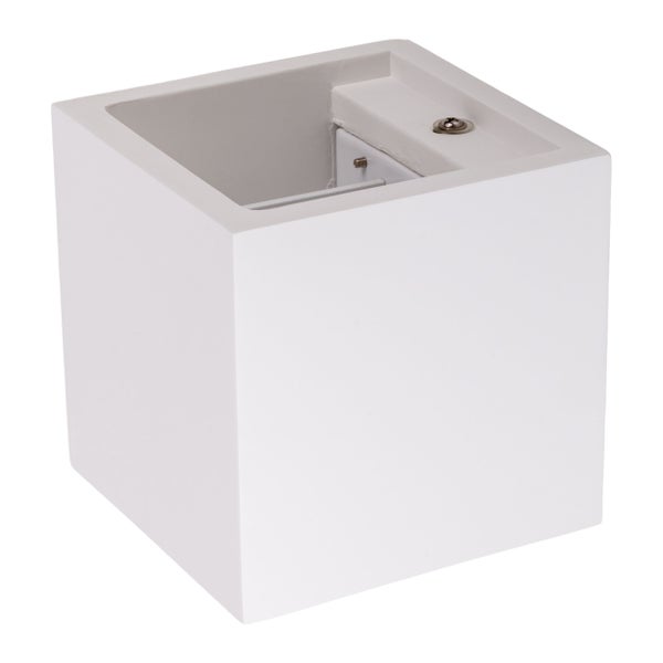 Weiße LED-Wandleuchte in Würfelform