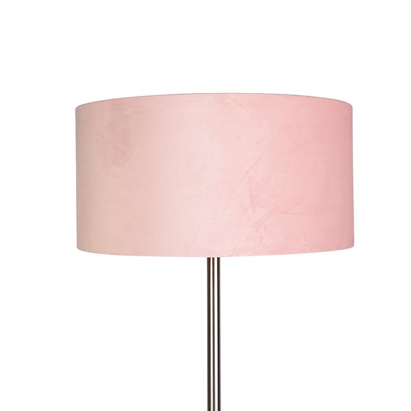 Stehlampe Stahl mit rosa Schirm 50 cm - Simplo