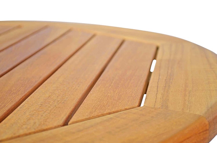 Teak Klapptisch rund 100 cm wetterfest premium für Balkon Terrasse Garten