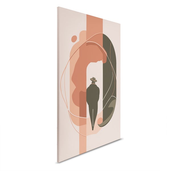 Dekoratives Wandbild mit abstrakter Darstellung einer Person mit Hut