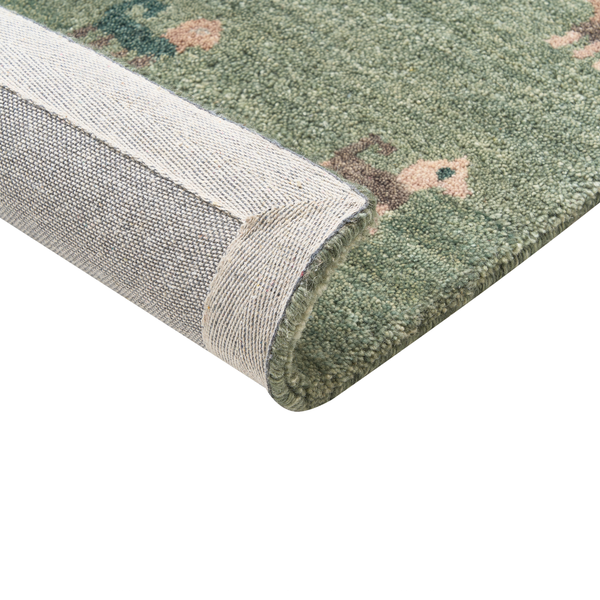 Teppich KIZARLI Grün 80 x 150 cm Wolle Gabbeh