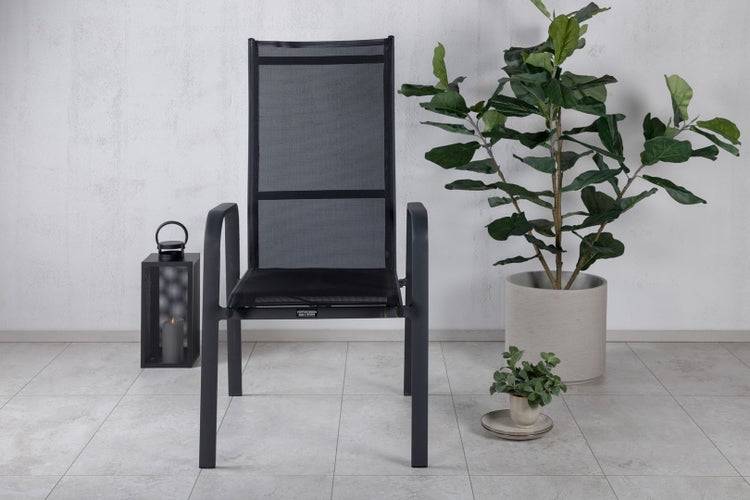 Copacabana Gartenstuhl stapelbar schwarz. 2er Set