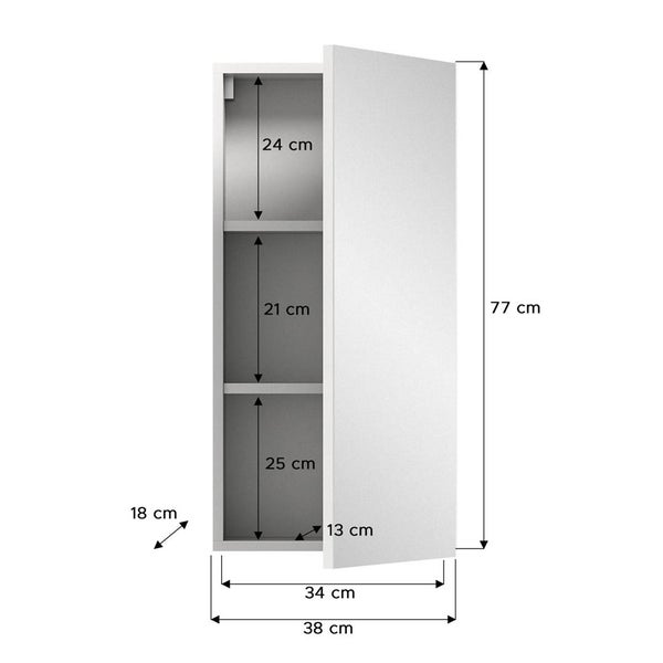 Xonox.home Spiegelschrank Vira 38 x 18 x 77 cm weiß 1-türig