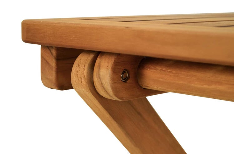 Teak Beistelltisch Balkontisch Gartentisch Beistelltisch Holz Klapptisch Blumenhocker Holz 50 x 50 cm klappbar handlich wetterfest