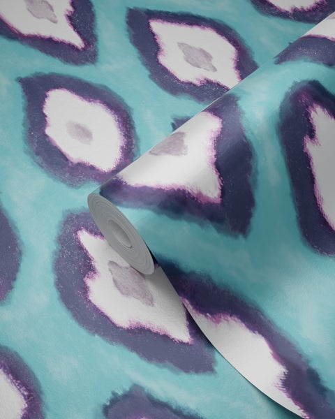 Origin Wallcoverings Tapete Ikat-Motiv Türkis - 53 cm x 10.05 m - 346917