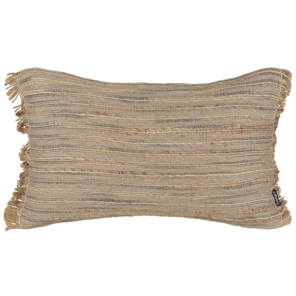 Dekokissen LEDUM Jute 30 x 50 cm Beige Streifenmuster