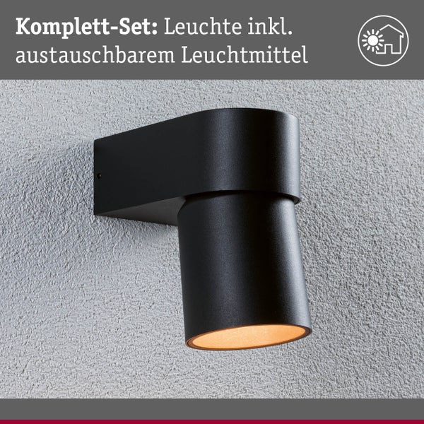 LED Außenwandleuchte Kimu insektenfreundlich IP44 zylindrisch 80 mm 2200K 7,8W 500lm 230V 70° Anthrazit Aluminium