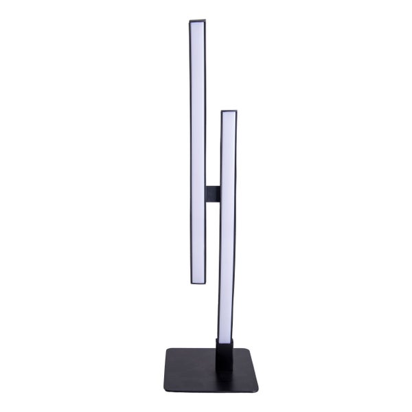 LED Tischleuchte Onda,  Tischlampe aus Metall und Kunststoff in Schwarz,, mit fest verbauten LEDs, Beleuchtung für Wohnzimmer, Büro oder Nachttisch 44 cm hoch