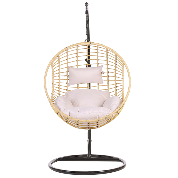 Hängesessel mit Gestell ASPIO Polyrattan Naturfarben