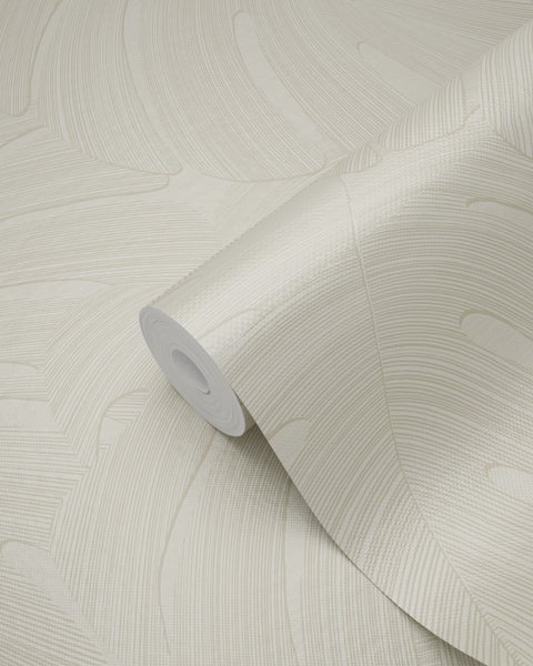 Origin Wallcoverings Tapete tropische Blätter Hellbeige - 53 cm x 10.05 m - 348023