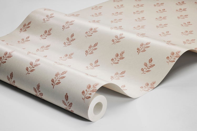 Borastapeter Tapete Blumen Terrakotta und Beige - 53 cm x 10.05 m - 662646