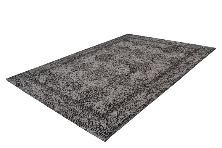Flachflor Teppich Oriana Grau / Schwarz Vintage 160 x 230 cm