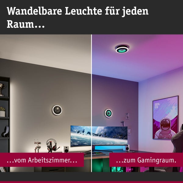 Drei schwenkbare LED-Einbauleuchten Base montiert in einer Decke mit warmweißem Licht.